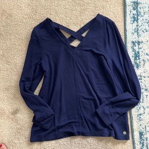 Lilly Pulitzer size M navy top with criss cross back excellent condition